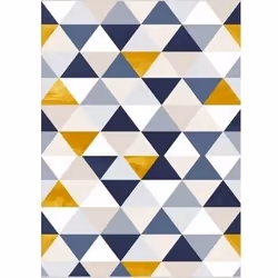 Tapis de salon 120x180 cm Polyester Triangle Jaune