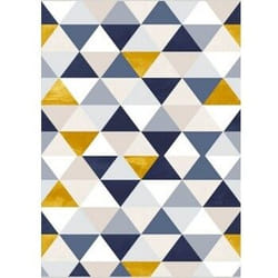 Tapis de salon 120x180 cm Polyester Triangle Jaune