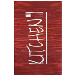 Tapis de cuisine 60x90 cm Polyester Kitchen Rouge