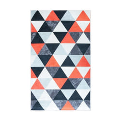 Tapis de salon 80x150 cm Polyester Triangle Rouge