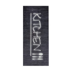 Tapis de cuisine 60x90 cm Polyester Kitchen Noir