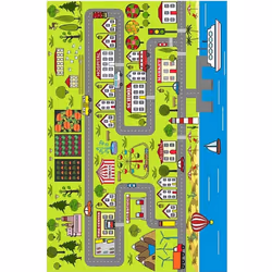 Tapis chambre enfant 80x150 cm Polyester Circuit Multi
