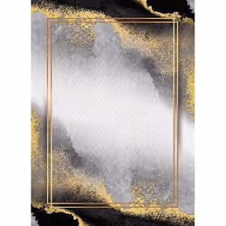 Tapis de salon 200x290 cm Polyester Gold Blanc