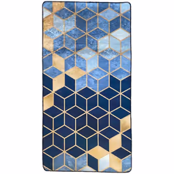 Tapis de salon 120x180 cm Polyester Luxe Bleu