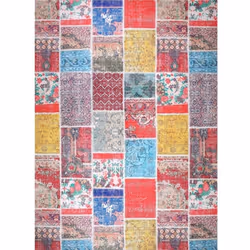 Tapis de salon 80x150 cm Polyester Tetris Bleu
