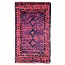 Tapis de salon 80x150 cm Polyester Maghreb Rouge