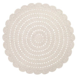 Tapis rond - NATTIOT - Alma Ecru - Coton - 150 cm - Certifié Oeko-Tex