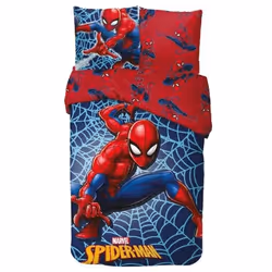 Housse de couette - SPIDERMAN - 140x200cm - 100% Coton - Taie doreiller incluse - Rouge