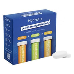 Hydratis Solution d'Hydratation Coffret de 3 Tubes de 10 Pastilles Effervescentes