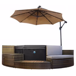 Spa semi rigide octogonal OCTOPUS - NETSPA - 6 places - 100 buses dair - Mobilier et parasol inclus