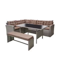 Concept Usine Moorea ensemble de meubles de jardin Gris, Marron