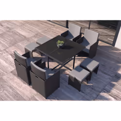 Concept Usine Florida ensemble de meubles de jardin Noir, Gris