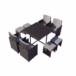 Concept Usine Florida ensemble de meubles de jardin Noir, Gris