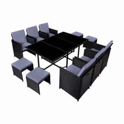 Concept Usine Florida ensemble de meubles de jardin Noir, Gris