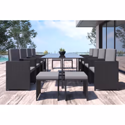 Concept Usine Florida ensemble de meubles de jardin Noir, Gris