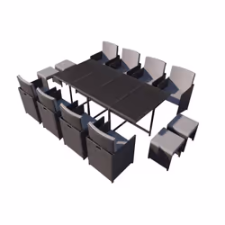 Concept Usine Florida ensemble de meubles de jardin Noir, Gris