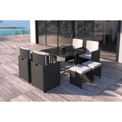 Concept Usine Florida ensemble de meubles de jardin Noir, Blanc