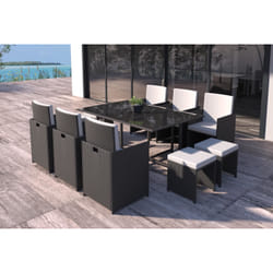 Concept Usine Florida ensemble de meubles de jardin Noir, Blanc
