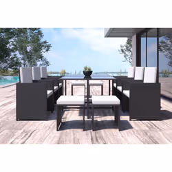 Concept Usine Florida ensemble de meubles de jardin Noir, Blanc