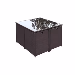 Concept Usine Florida ensemble de meubles de jardin Marron, Blanc