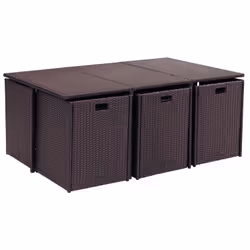 Concept Usine Florida ensemble de meubles de jardin Marron, Blanc