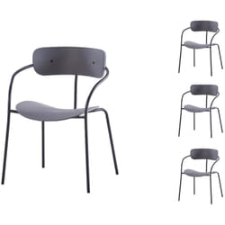 Alexia chaises gris foncé design x4