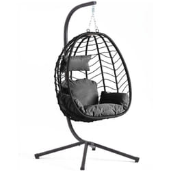 Concept-usine - Lima Noir - Fauteuil suspendu résine & Acier