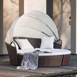 Concept Usine Circo ensemble de meubles de jardin Marron, Blanc