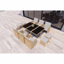 Concept Usine Florida ensemble de meubles de jardin Naturel, Gris