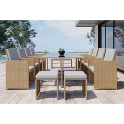 Concept Usine Florida ensemble de meubles de jardin Naturel, Gris