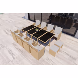 Concept Usine Florida ensemble de meubles de jardin Naturel, Gris