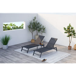 Concept Usine Prato chaise de plage Noir Textile