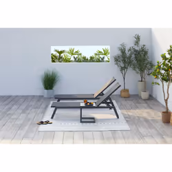 Concept Usine Prato chaise de plage Noir Textile