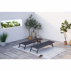 Concept Usine Prato chaise de plage Noir Textile - Vue supplémentaire 4