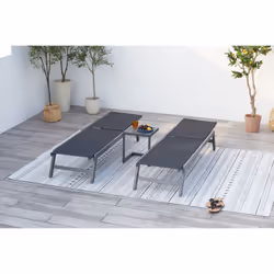 Concept Usine Prato chaise de plage Noir Textile - Vue supplémentaire 5