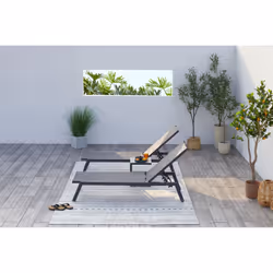 Concept Usine Prato chaise de plage Gris Textile