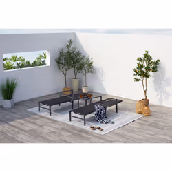 Concept Usine Bari chaise de plage Noir Textile