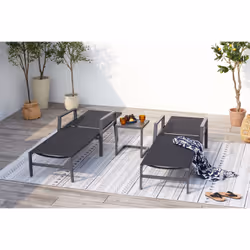 Concept Usine Bari chaise de plage Noir Textile
