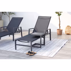 Concept Usine Bari chaise de plage Noir Textile - Vue supplémentaire 4