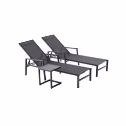 Concept Usine Bari chaise de plage Noir Textile - Vue supplémentaire 8