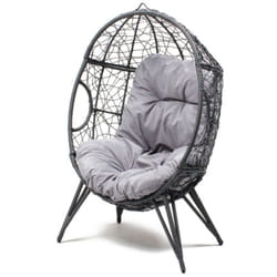 Concept-usine - jane - Fauteuil œuf sur pied en rotin gris