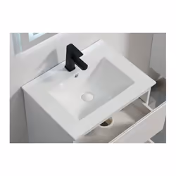 Laissez-vous séduire par le lavabo simple vasque encastrable en céramique blanc brillant City pour votre salle de bain design ...