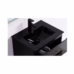 La vasque Dark est en céramique noire brillante. Le lavabo design pourra accueillir le robinet de votre choix grâce à la plag ...