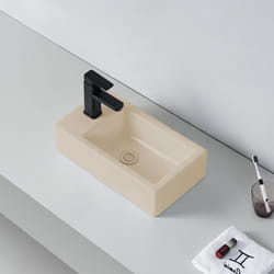 Rue Du Bain - Lave main Rectangulaire Gauche Céramique Beige Mat - 46x26 cm - Studio