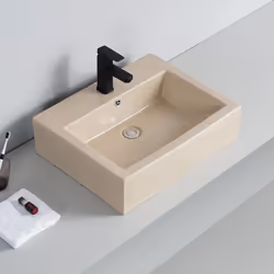 Laissez-vous charmer par cette vasque beige mat rectangulaire très esthétique avec ses lignes droites. La vasque moderne Squa ...