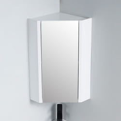 Rue Du Bain - Meuble Miroir d'Angle de salle de bain - Blanc - 31x31 cm - City