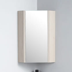 Rue Du Bain - Meuble Miroir d'Angle de salle de bain Chêne Gris 31x31cm - Scandinave