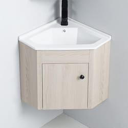 Meuble Bas d'angle salle de bain Chêne Gris 42x42 cm - Scandinave