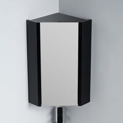 Rue Du Bain - Meuble Miroir d'Angle de salle de bain - Noir - 31x31 cm - Dark