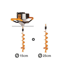 Tarière motorisée 43cc 2 temps Villager vph 43 avec vrilles 15 et 25cm